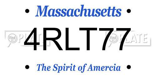 4RLT77 Massachusetts License Plate