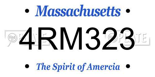 4RM323 Massachusetts License Plate