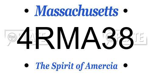 4RMA38 Massachusetts License Plate