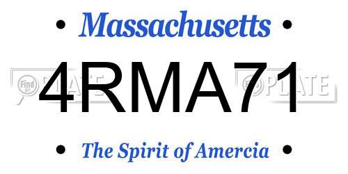 4RMA71 Massachusetts License Plate