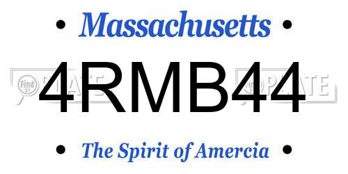 4RMB44 Massachusetts License Plate