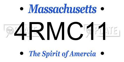 4RMC11 Massachusetts License Plate