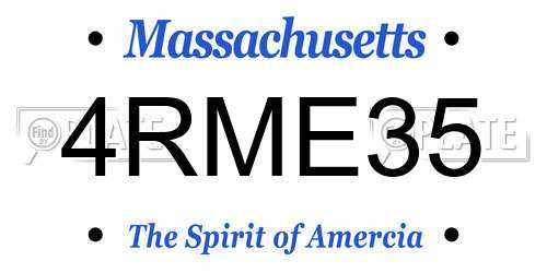 4RME35 Massachusetts License Plate