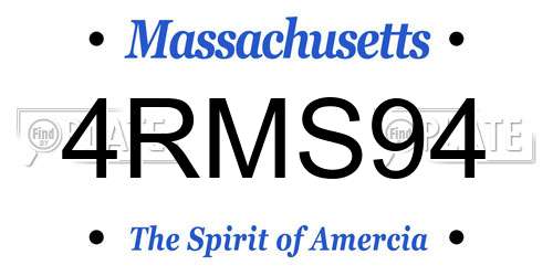 4RMS94 Massachusetts License Plate