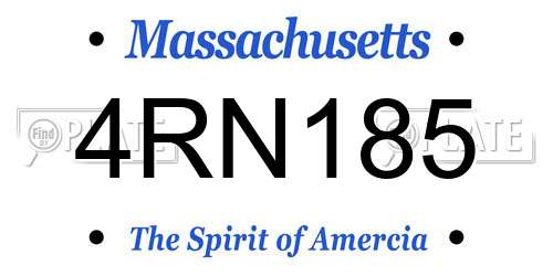 4RN185 Massachusetts License Plate