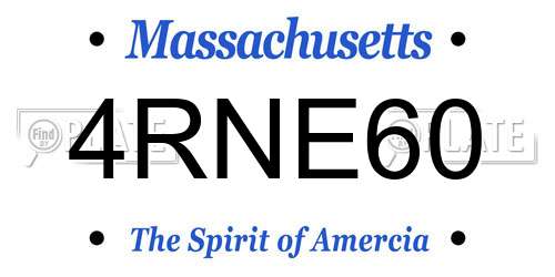 4RNE60 Massachusetts License Plate