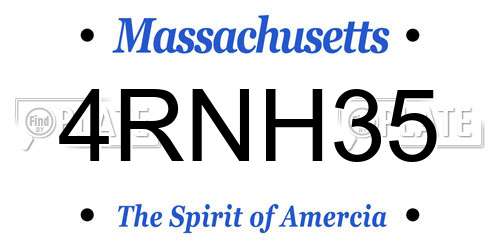4RNH35 Massachusetts License Plate