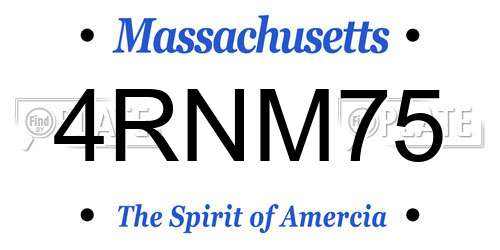 4RNM75 Massachusetts License Plate
