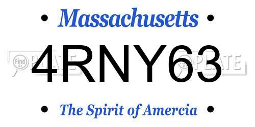 4RNY63 Massachusetts License Plate