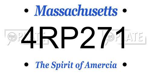4RP271 Massachusetts License Plate