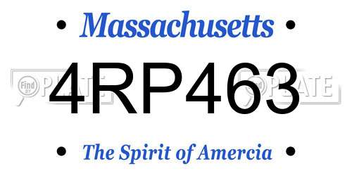 4RP463 Massachusetts License Plate