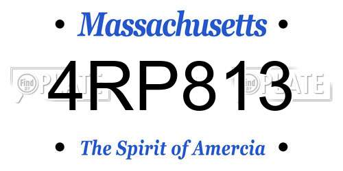 4RP813 Massachusetts License Plate