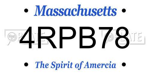 4RPB78 Massachusetts License Plate