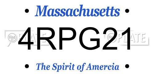 4RPG21 Massachusetts License Plate