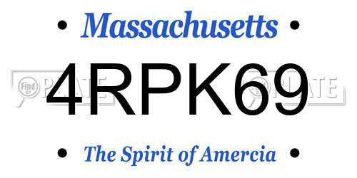 4RPK69 Massachusetts License Plate