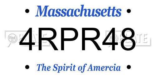 4RPR48 Massachusetts License Plate