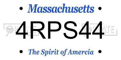4RPS44 Massachusetts License Plate