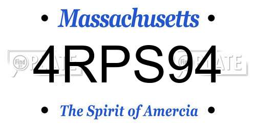 4RPS94 Massachusetts License Plate
