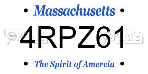 4RPZ61 Massachusetts License Plate