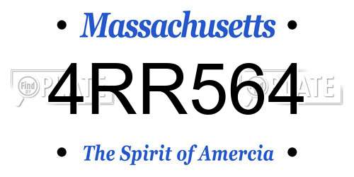 4RR564 Massachusetts License Plate