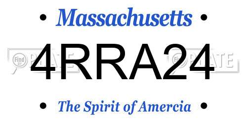 4RRA24 Massachusetts License Plate