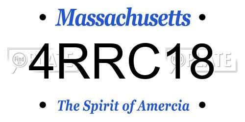 4RRC18 Massachusetts License Plate