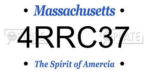 4RRC37 Massachusetts License Plate