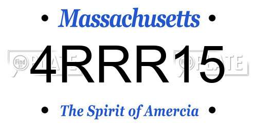 4RRR15 Massachusetts License Plate
