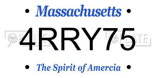 4RRY75 Massachusetts License Plate