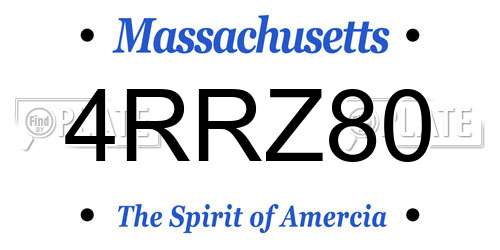 4RRZ80 Massachusetts License Plate