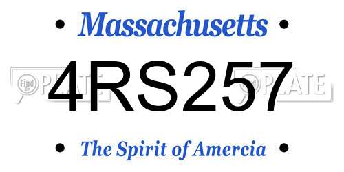4RS257 Massachusetts License Plate