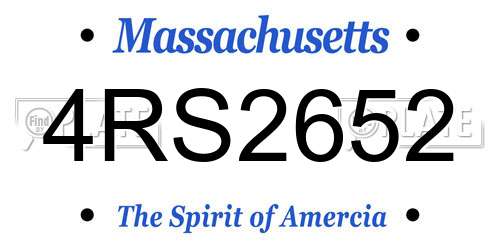 4RS2652 Massachusetts License Plate