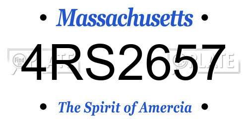 4RS2657 Massachusetts License Plate