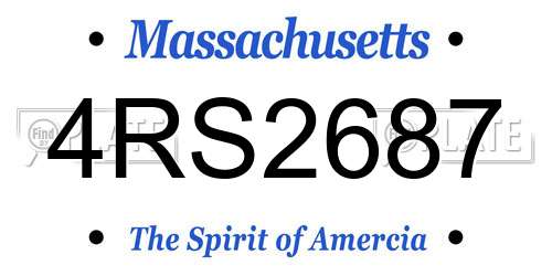4RS2687 Massachusetts License Plate