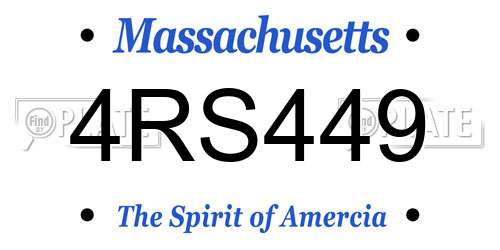 4RS449 Massachusetts License Plate