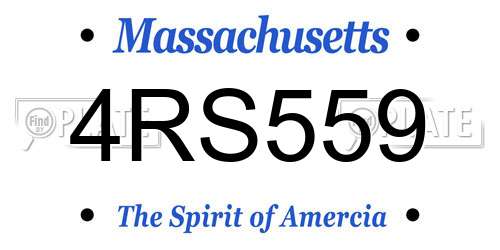 4RS559 Massachusetts License Plate