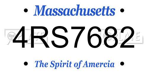 4RS7682 Massachusetts License Plate