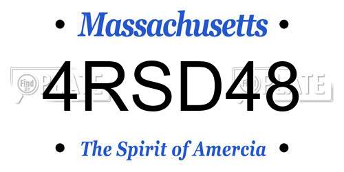4RSD48 Massachusetts License Plate