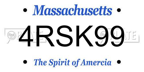 4RSK99 Massachusetts License Plate