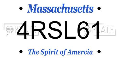 4RSL61 Massachusetts License Plate