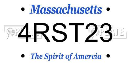 4RST23 Massachusetts License Plate