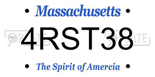 4RST38 Massachusetts License Plate