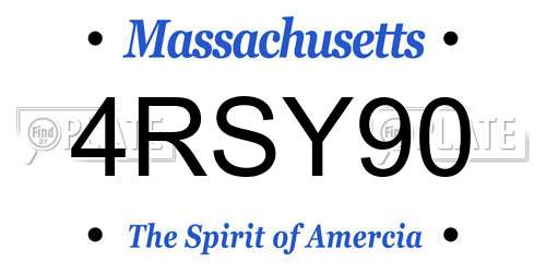 4RSY90 Massachusetts License Plate