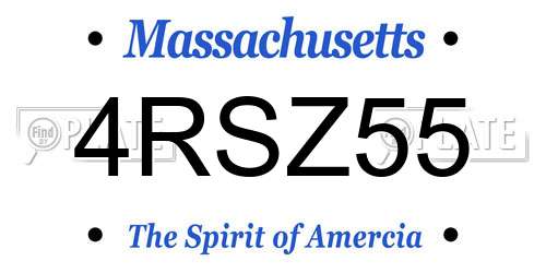 4RSZ55 Massachusetts License Plate