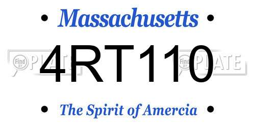 4RT110 Massachusetts License Plate