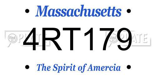 4RT179 Massachusetts License Plate