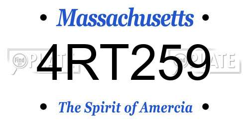 4RT259 Massachusetts License Plate