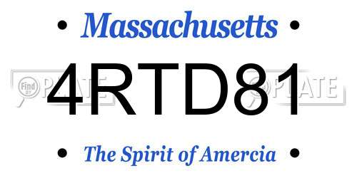 4RTD81 Massachusetts License Plate