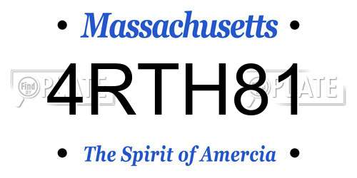 4RTH81 Massachusetts License Plate