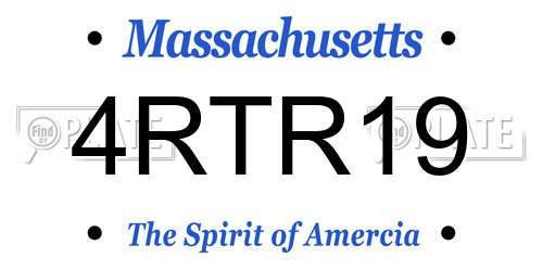 4RTR19 Massachusetts License Plate